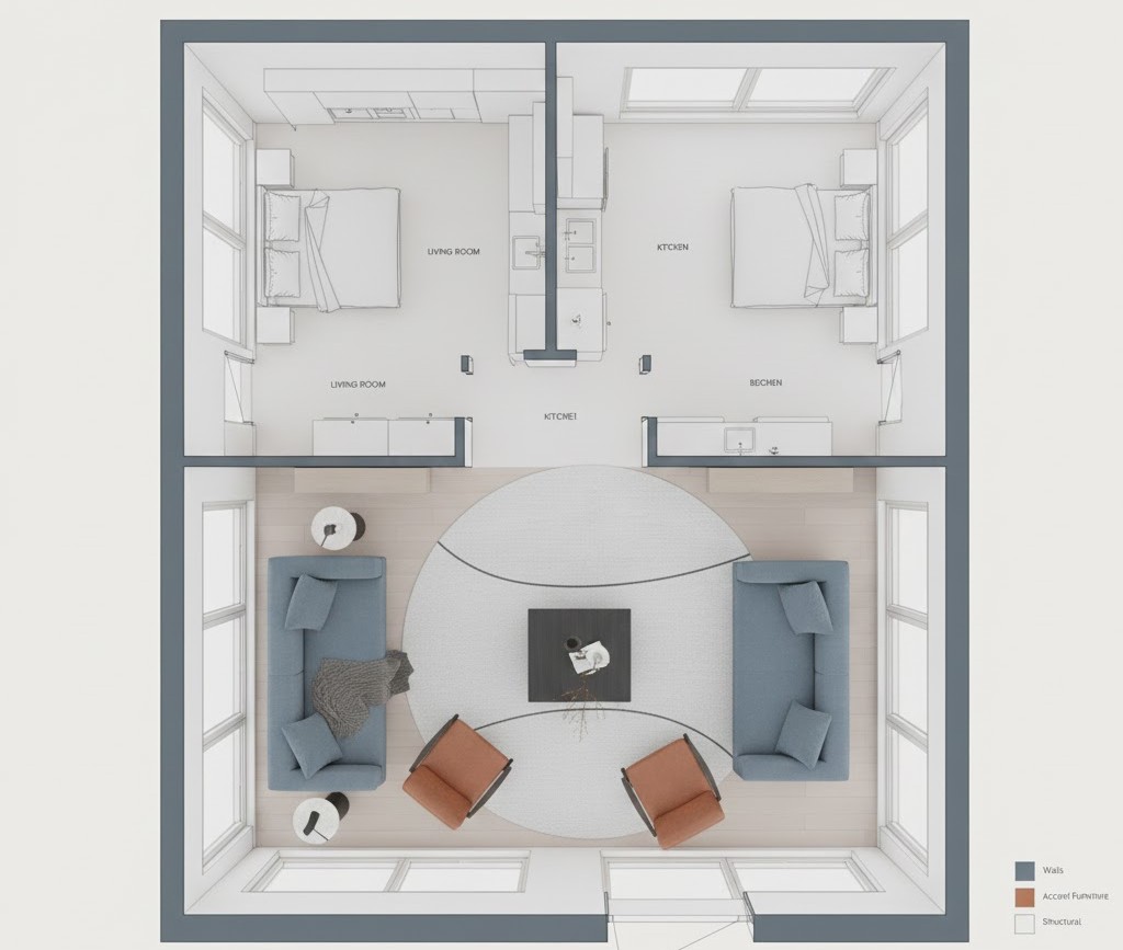 Professional space planning layout