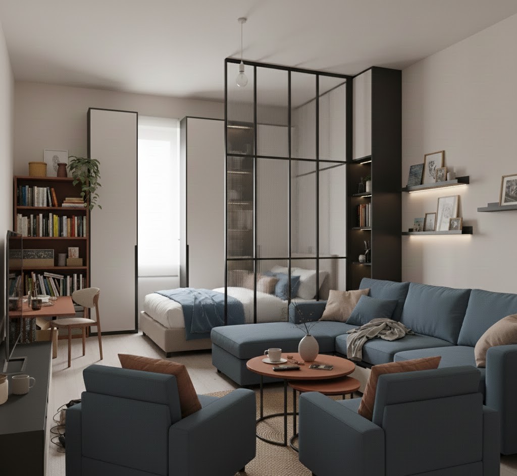 Stylish studio apartment design